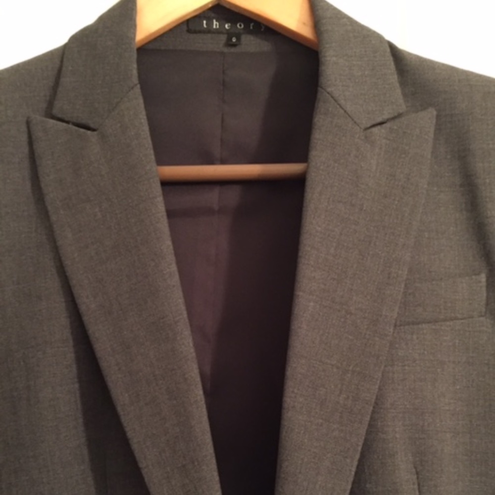 COPY - THEORY Gabe B Tailor Stretch Wool Blazer - Gray 0